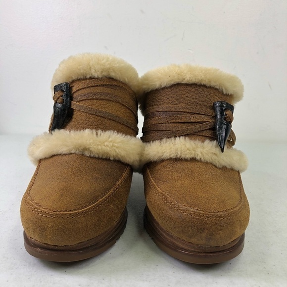 Lucky Brand Leather Mules with Faux Sherpa inside Size 8.5 - Picture 6 of 8